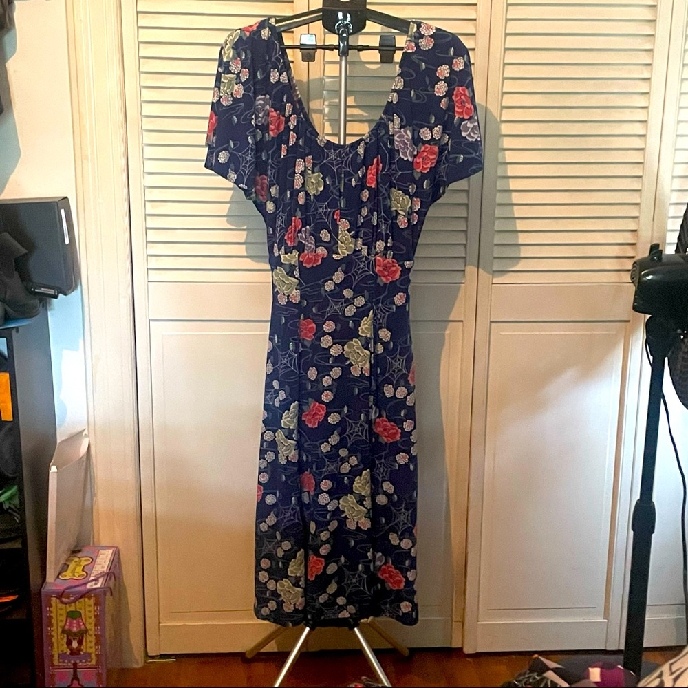 Blue Spiderweb and floral dress